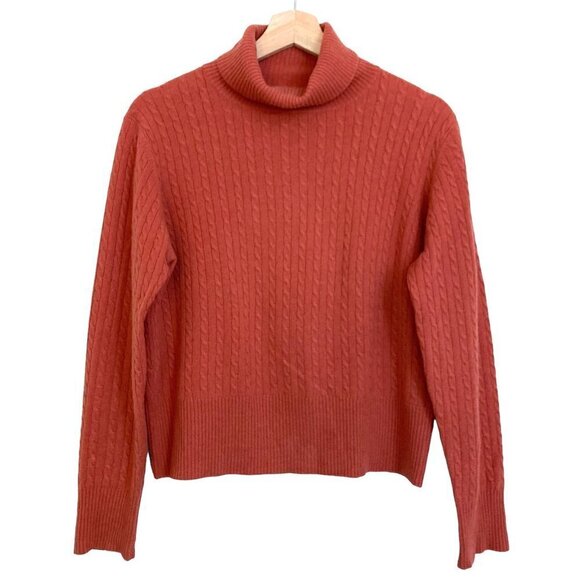 Vintage MARIELE WAITHE Cashmere Cable Knit Turtleneck Sweater - Picture 1 of 8